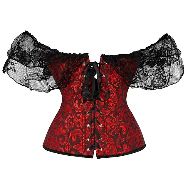 Women's Plus Size Corsets Country Bavarian Overbust Corset Classic Tummy Control Push Up Lace Solid Color Printing Buckle Hook & Eye Nylon Polyester / Cotton Christmas Halloween Wedding Party 15 Women's Plus Size Corsets Country Bavarian Overbust Corset Classic Tummy Control Push Up Lace Solid Color Printing Buckle Hook & Eye Nylon Polyester / Cotton Christmas Halloween Wedding Party - Image 15