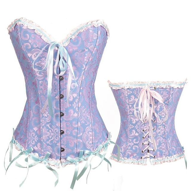 Corset Women's Plus Size Corsets Country Bavarian Overbust Corset Tummy Control Push Up Jacquard Abstract Flower Hook & Eye Lace Up Nylon Polyester / Cotton Christmas Halloween Wedding Party Birthday 6 Corset Women's Plus Size Corsets Country Bavarian Overbust Corset Tummy Control Push Up Jacquard Abstract Flower Hook & Eye Lace Up Nylon Polyester / Cotton Christmas Halloween Wedding Party Birthday - Image 6