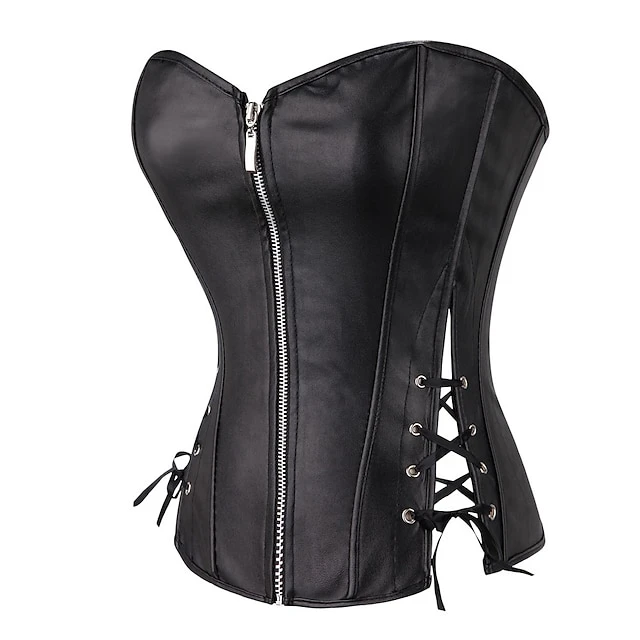 Corset Women's Plus Size Corsets Country Bavarian Corset Dresses Corset Set Classic Retro Pure Color Zipper Lace Up Faux Leather Polyester Christmas Special Occasion Halloween Gift Fall Winter Spring 6 Corset Women's Plus Size Corsets Country Bavarian Corset Dresses Corset Set Classic Retro Pure Color Zipper Lace Up Faux Leather Polyester Christmas Special Occasion Halloween Gift Fall Winter Spring - Image 6