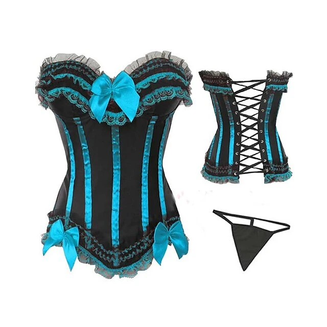 Women's Plus Size Corsets Halloween Country Bavarian Overbust Corset Corset Dresses Classic Retro Tummy Control Lace Stripe Waves Lace Up Nylon Polyester / Cotton Christmas Wedding Party / Bow 19 Women's Plus Size Corsets Halloween Country Bavarian Overbust Corset Corset Dresses Classic Retro Tummy Control Lace Stripe Waves Lace Up Nylon Polyester / Cotton Christmas Wedding Party / Bow - Image 19