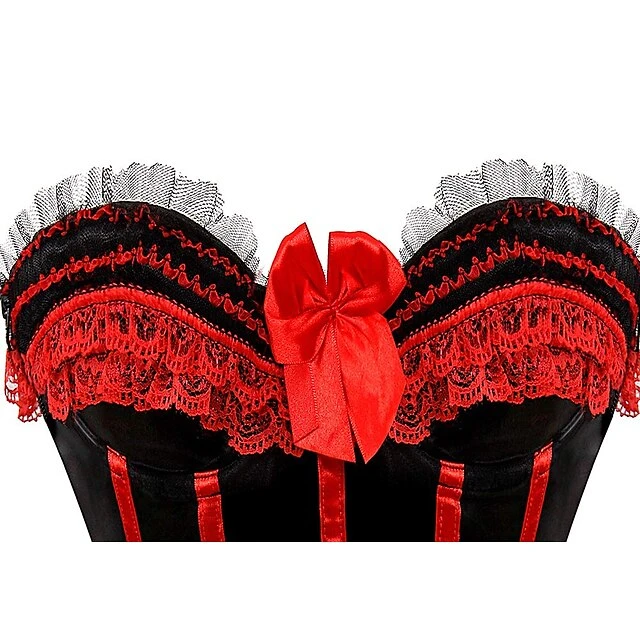 Women's Plus Size Corsets Halloween Country Bavarian Overbust Corset Corset Dresses Classic Retro Tummy Control Lace Stripe Waves Lace Up Nylon Polyester / Cotton Christmas Wedding Party / Bow 12 Women's Plus Size Corsets Halloween Country Bavarian Overbust Corset Corset Dresses Classic Retro Tummy Control Lace Stripe Waves Lace Up Nylon Polyester / Cotton Christmas Wedding Party / Bow - Image 12