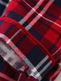 Women's Christmas Sleepshirt Cotton NightDress Heart Grid / Plaid Simple Casua Xmasl Comfort Breathable Lapel Long Sleeve Button Fall Winter Q Gray-red Heart-flannel Skirt Q Light Pink-White -Women’s Sexy Lingerie Sales uuteml1695281850412