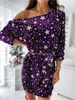 Women‘s Christmas Work Dress Casual Dress Black Dress Fashion Daily Mini Dress Lace Up Print One Shoulder Long Sleeve Star Print Regular Fit Black Wine Royal Blue Spring Fall S M L XL XXL 8 Women‘s Christmas Work Dress Casual Dress Black Dress Fashion Daily Mini Dress Lace Up Print One Shoulder Long Sleeve Star Print Regular Fit Black Wine Royal Blue Spring Fall S M L XL XXL -Women’s Sexy Lingerie Sales wwpawk1694157597975