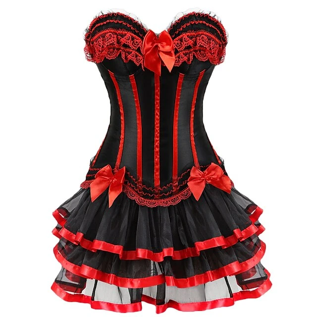 Women's Plus Size Corsets Halloween Country Bavarian Overbust Corset Corset Dresses Classic Retro Tummy Control Lace Stripe Waves Lace Up Nylon Polyester / Cotton Christmas Wedding Party / Bow 5 Women's Plus Size Corsets Halloween Country Bavarian Overbust Corset Corset Dresses Classic Retro Tummy Control Lace Stripe Waves Lace Up Nylon Polyester / Cotton Christmas Wedding Party / Bow - Image 5