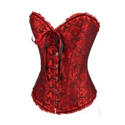Women’s Sexy Lingerie Sales 35 Women's Corsets Trachtenmieder Christmas Halloween Wedding Party Birthday Party Xmas Plus Size Apricot Creamy-white Black Red Country Bavarian Overbust Corset Hook & Eye Lace Up Tummy Control Push