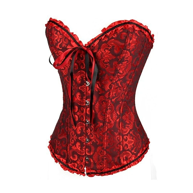 Women's Corsets Trachtenmieder Christmas Halloween Wedding Party Birthday Party Xmas Plus Size Apricot Creamy-white Black Red Country Bavarian Overbust Corset Hook & Eye Lace Up Tummy Control Push 1 Women's Corsets Trachtenmieder Christmas Halloween Wedding Party Birthday Party Xmas Plus Size Apricot Creamy-white Black Red Country Bavarian Overbust Corset Hook & Eye Lace Up Tummy Control Push